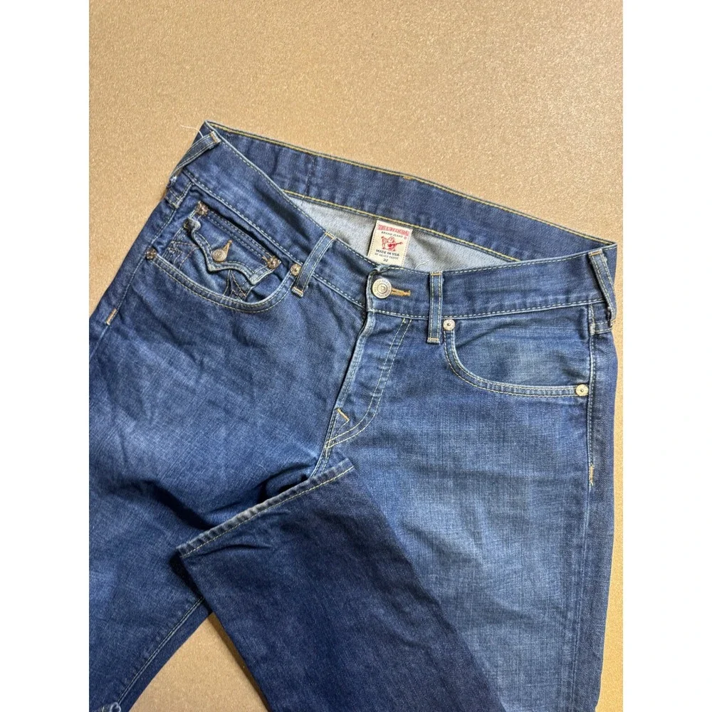 True Religion Slim Section Mens Jeans Blue Denim‎ Made in USA Size 32